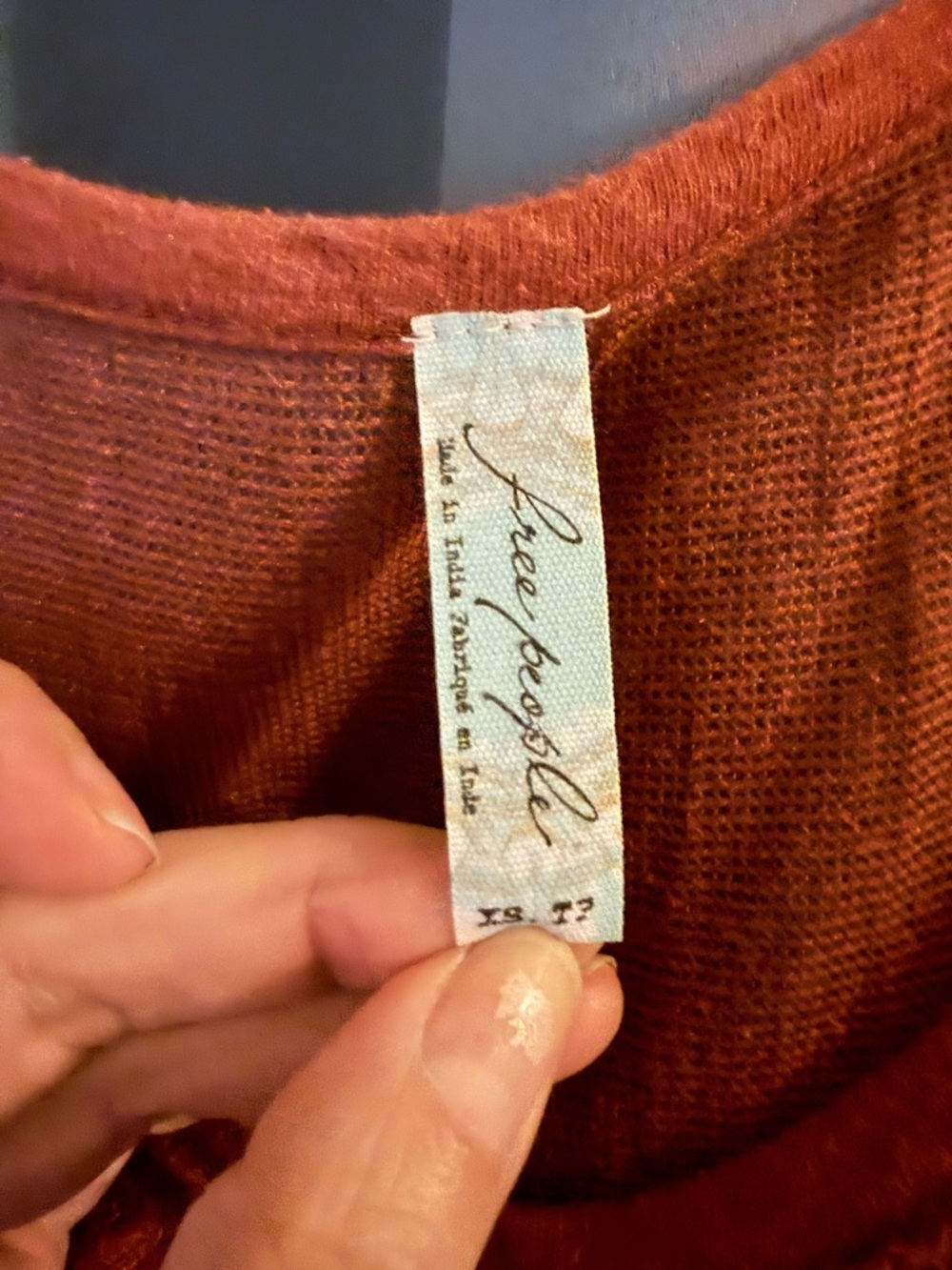 Free People Boho Rust Beaded Top – XS (vintage-inspired) - Picture 5 of 5